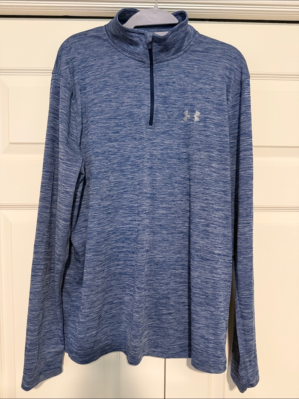 Under Armour Heather Navy and White Performance Half-Zip Pullover